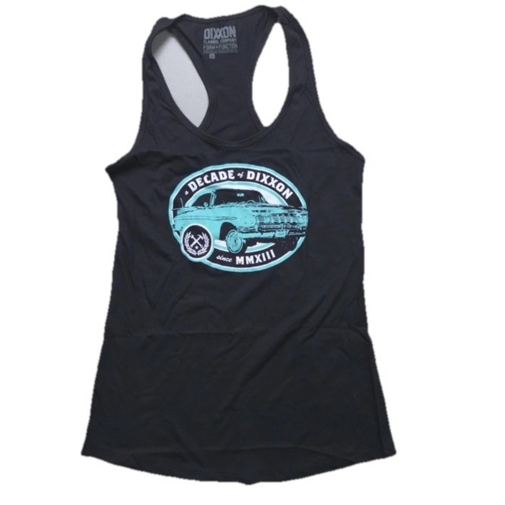 Dixxon Flannel Company Decade Racerback Tank Car Graphic Black Women's Size S